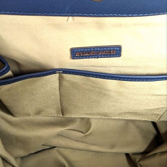 G.I.L.I. Large Blue Genuine Leather Drawstring Bucket/Tote Bag - Picture 12 of 13